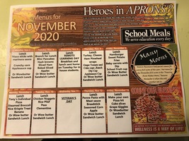 Lunch Menu for 11/2-11/13