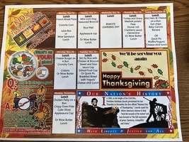 Lunch Menu for 11/16-11/30