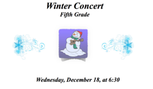 Winter Concert Fifth Grade
