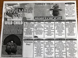 HSES Lunch Menu for 11/1-11/15