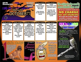 Lunch Menu for October 1-9