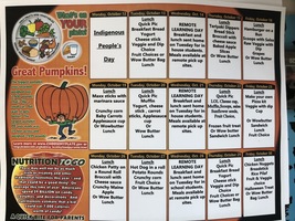 Lunch Menu for 10/13-10/30