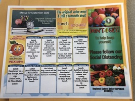 September 2020 Lunch Menu