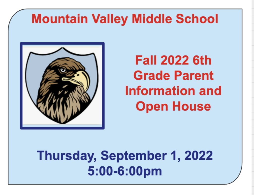 6th Grade Parent Information and Open House